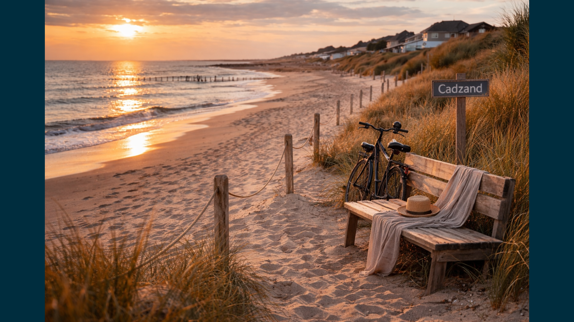 Cadzand bij zonsondergang