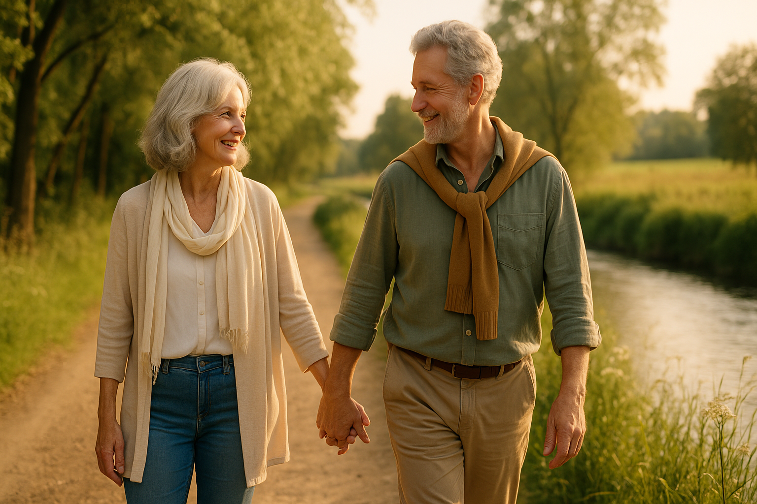Samen wandelen hand in hand natuur