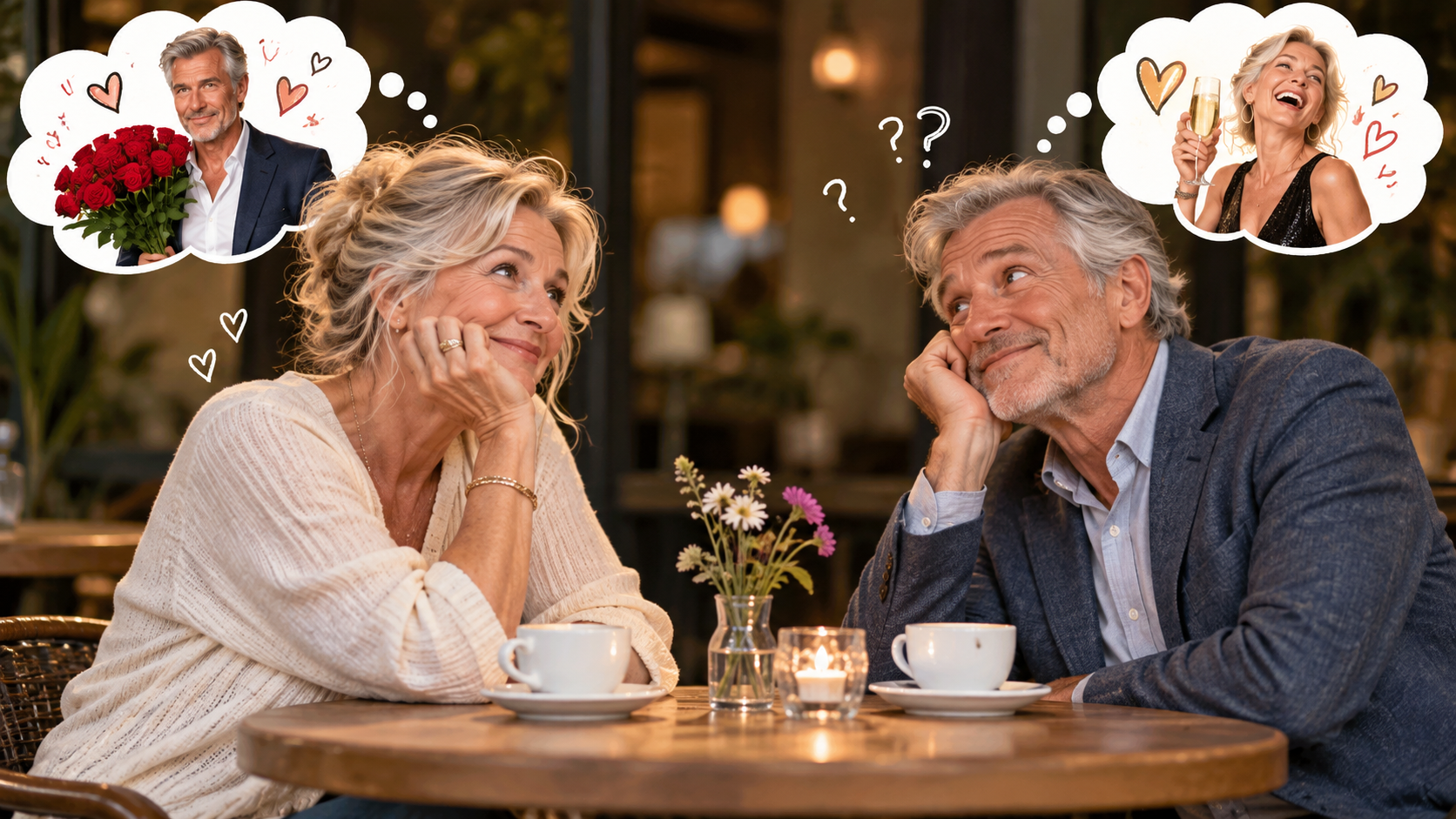 Dromerige Eerste Date in het Café