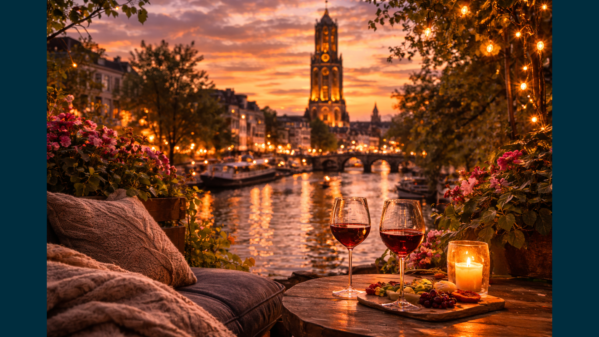 Romantische avond, grachten, Utrecht