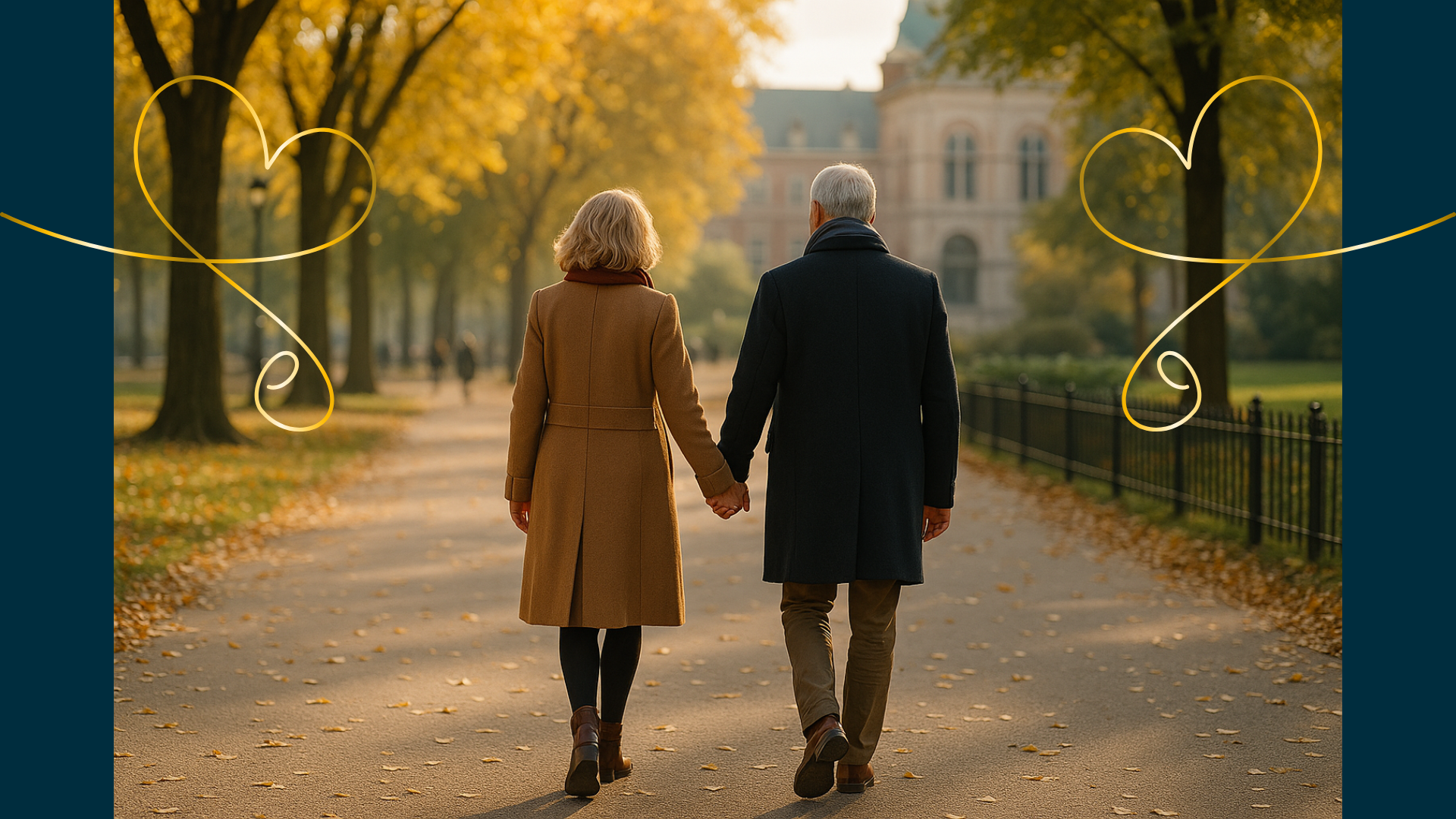 Romantische herfstwandeling