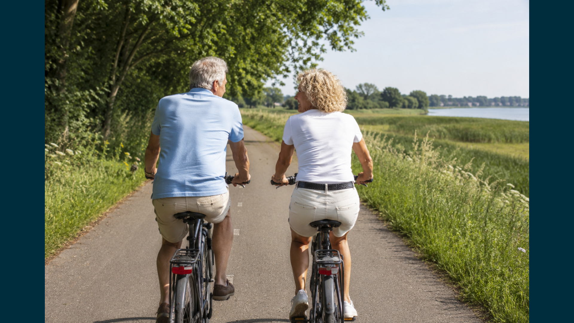 Samen fietsen, uitzicht, genieten
