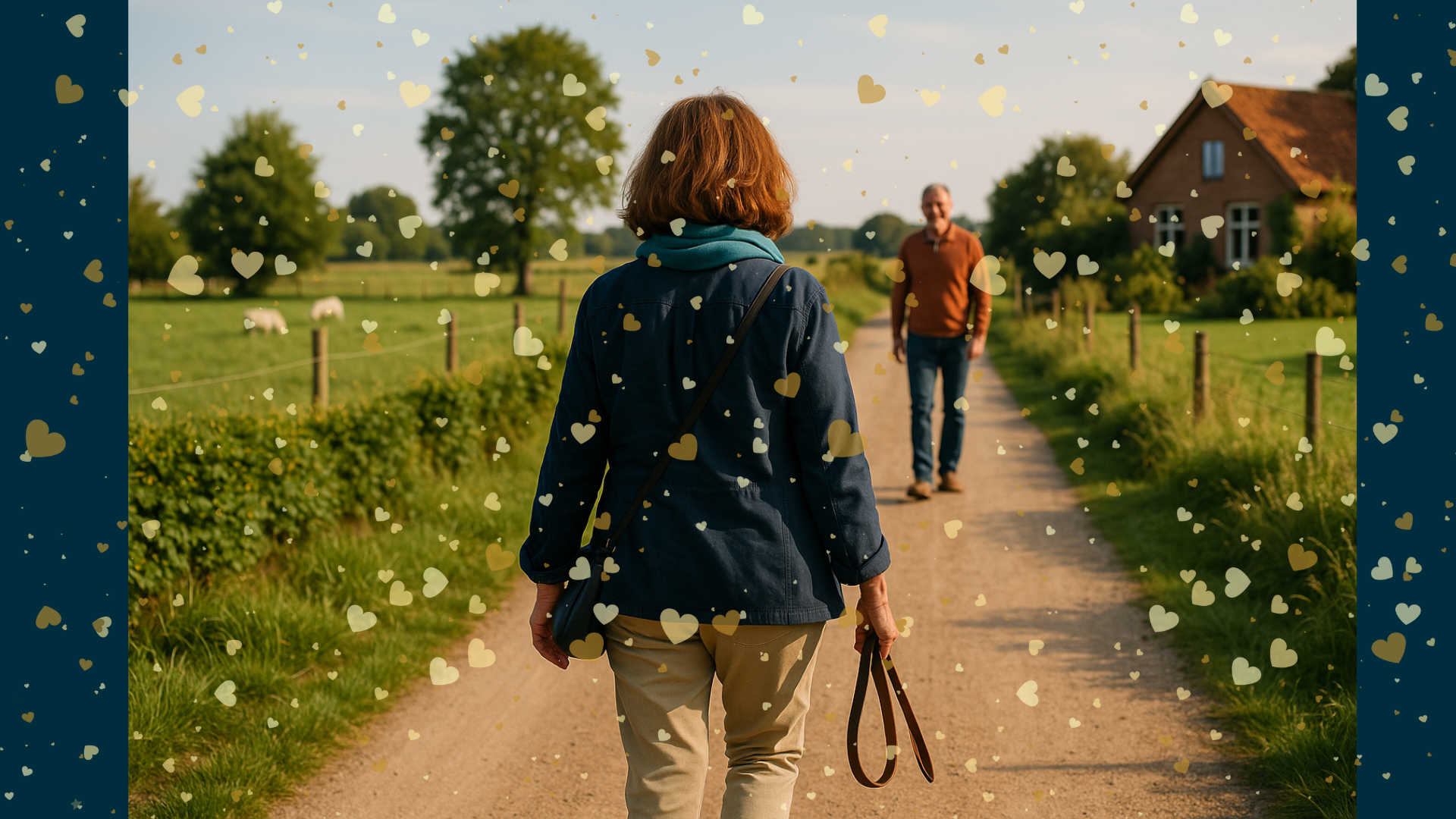 Wandelen, natuur, samen, verbinding, hond, stralen, elkaar weer zien, landelijk